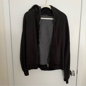 brandy melville black zip up hoodie jacket